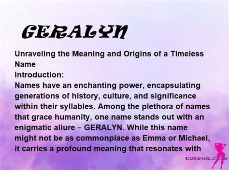 Geralyn: Name Meaning and Origin .